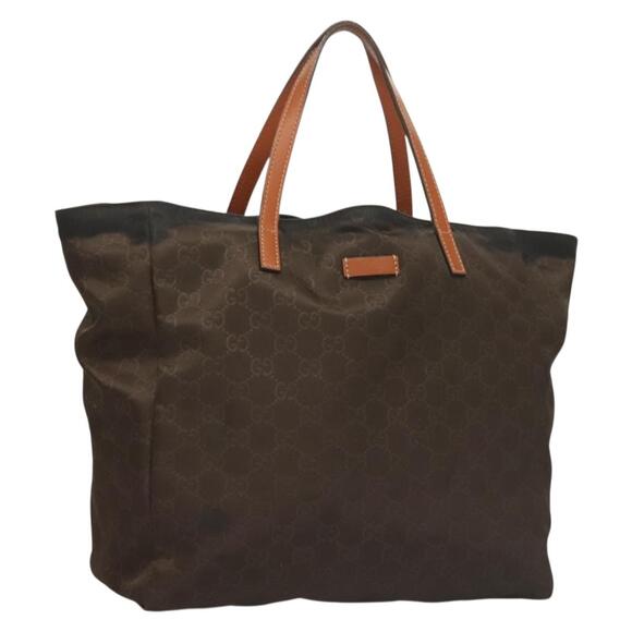 GUCCI GG Canvas Tote Bag Brown Gold - Picture 1 of 16